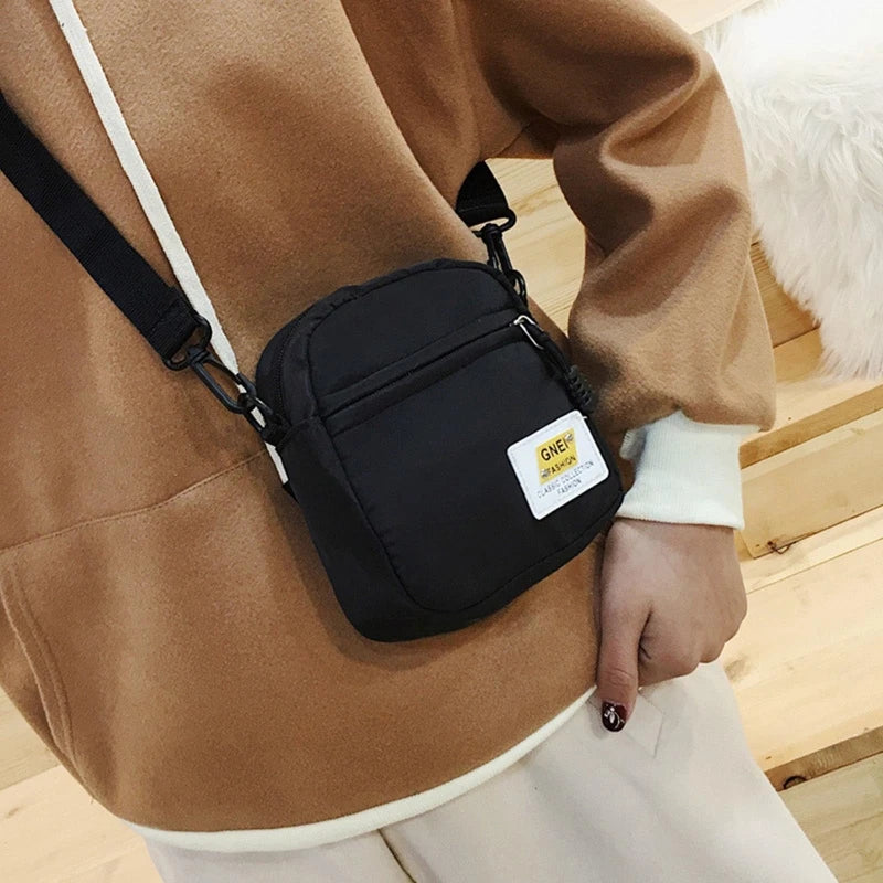 Solid Color Crossbody Purse Nylon Shoulder Bags Casual Satchel Bags with Adjustable Straps Small Messenger Bags