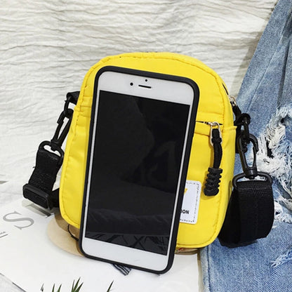 Solid Color Crossbody Purse Nylon Shoulder Bags Casual Satchel Bags with Adjustable Straps Small Messenger Bags