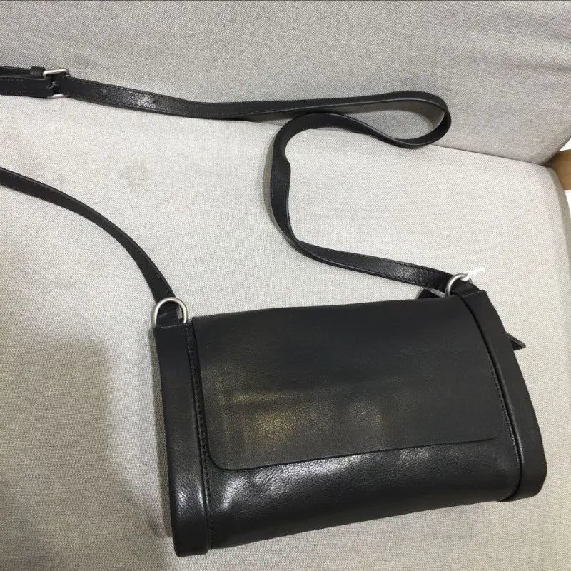 Solid Color Genuine Leather Crossbody Bag All-match Cowhide Single Shoulder Handbags Casual Commuter Versatile Bolsas Mujer