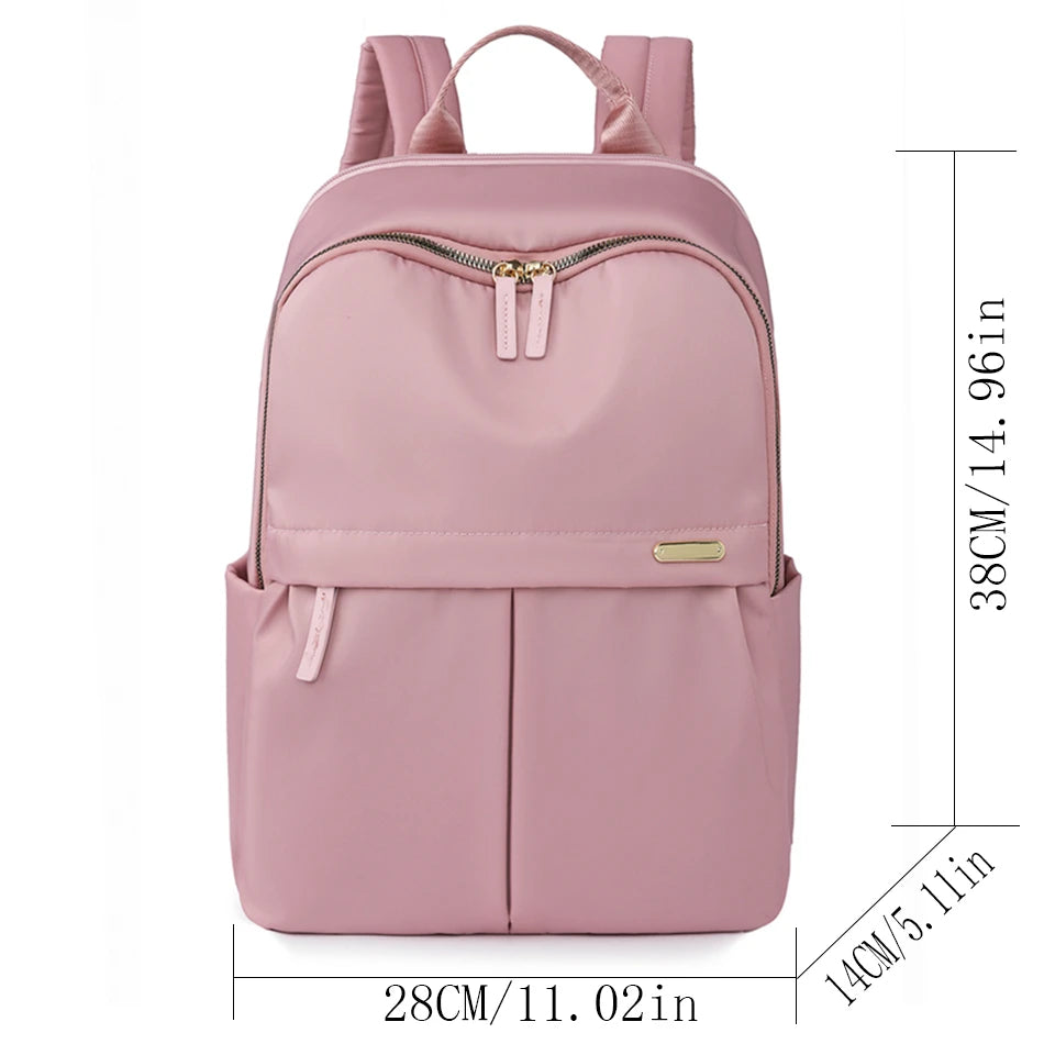 Solid Color Luxury Large Capacity Summer Trend Women Backpack 14 Inch Laptop Bag Pack Travel Student Schoolbag Teen Girl Bookbag