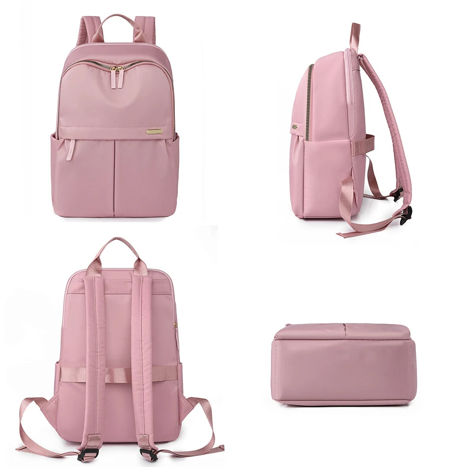 Solid Color Luxury Large Capacity Summer Trend Women Backpack 14 Inch Laptop Bag Pack Travel Student Schoolbag Teen Girl Bookbag