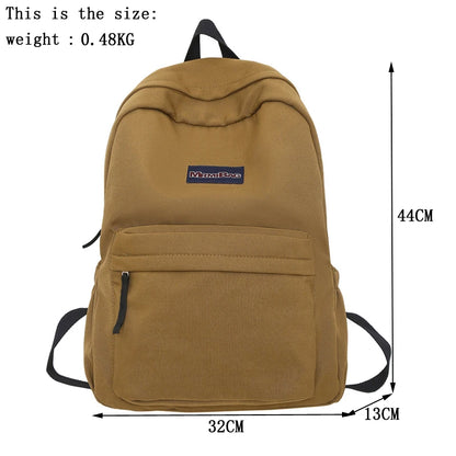 Solid Color Simple Design Woman Man Backpack College School Bag Casual Book Packbags for Teenage Travel Shoulder Bag Rucksack