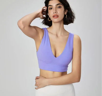 Solid Color Tights  Women Sexy Bra Deep V  Tank Top With Removable Vest Clothe