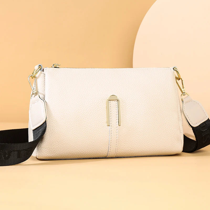 Solid Color Women Genuine Leather Bag Luxury Handbag Women's Bag 2023 High Quality Soft Cowhide Zero Wallet Female Messenger Bag