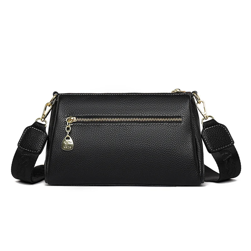 Solid Color Women Genuine Leather Bag Luxury Handbag Women's Bag 2023 High Quality Soft Cowhide Zero Wallet Female Messenger Bag