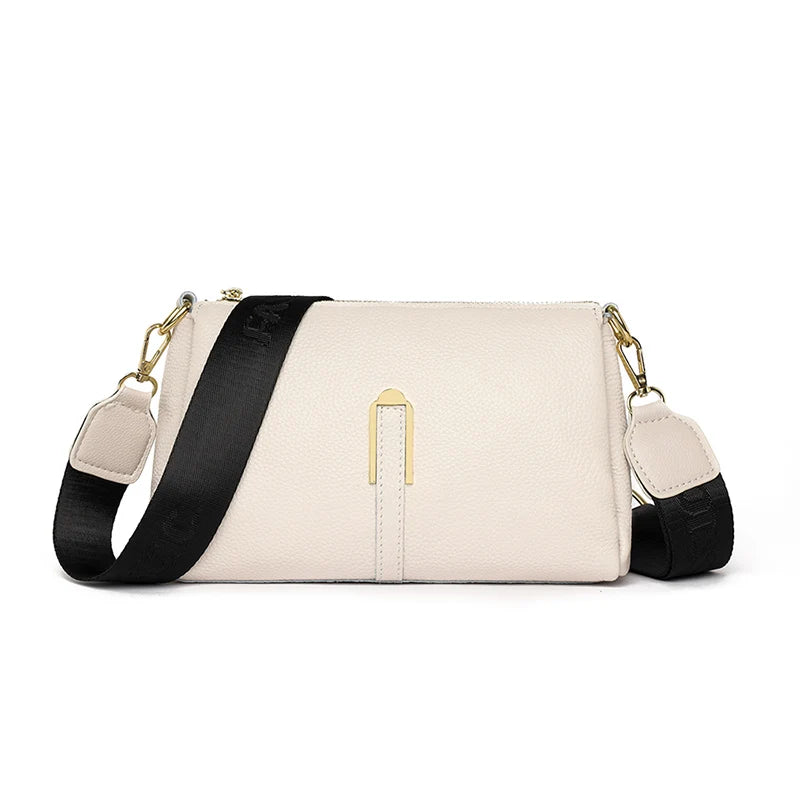Solid Color Women Genuine Leather Bag Luxury Handbag Women's Bag 2023 High Quality Soft Cowhide Zero Wallet Female Messenger Bag