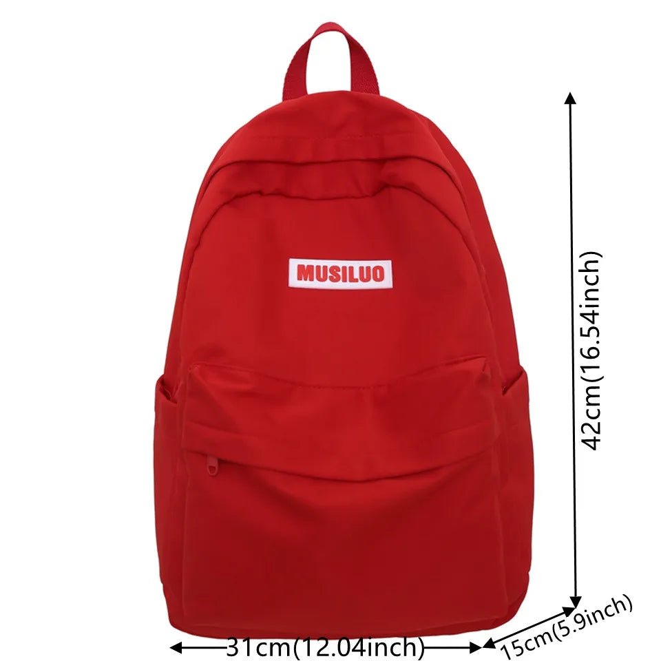 Solid Color Women Large Capacity Backpack Waterproof Nylon Female Schoolbag College Lady Laptop Backpacks Girl Travel Book Bags