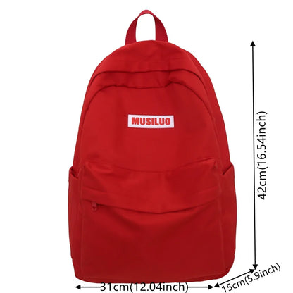 Solid Color Women Large Capacity Backpack Waterproof Nylon Female Schoolbag College Lady Laptop Backpacks Girl Travel Book Bags