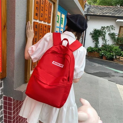 Solid Color Women Large Capacity Backpack Waterproof Nylon Female Schoolbag College Lady Laptop Backpacks Girl Travel Book Bags