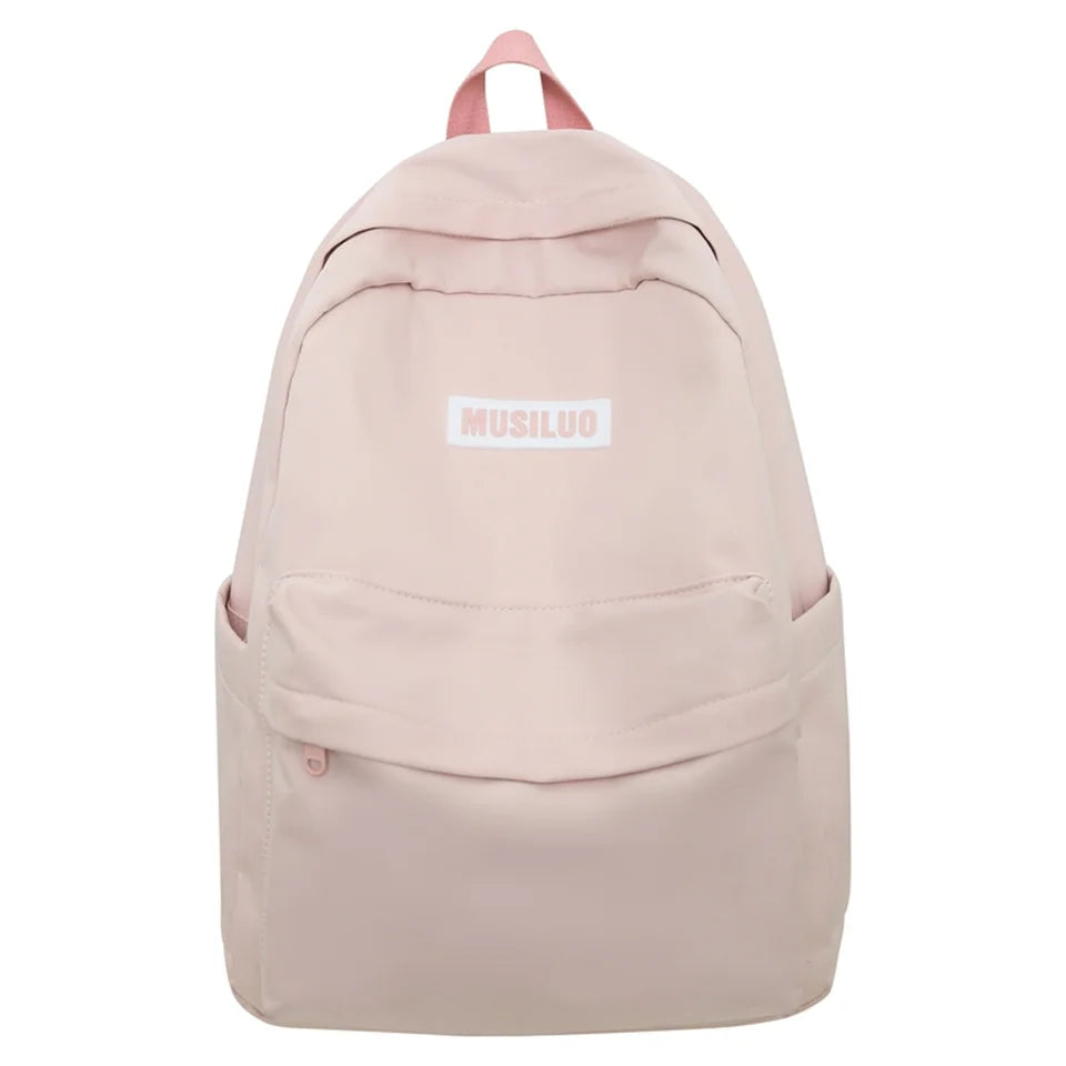 Solid Color Women Large Capacity Backpack Waterproof Nylon Female Schoolbag College Lady Laptop Backpacks Girl Travel Book Bags