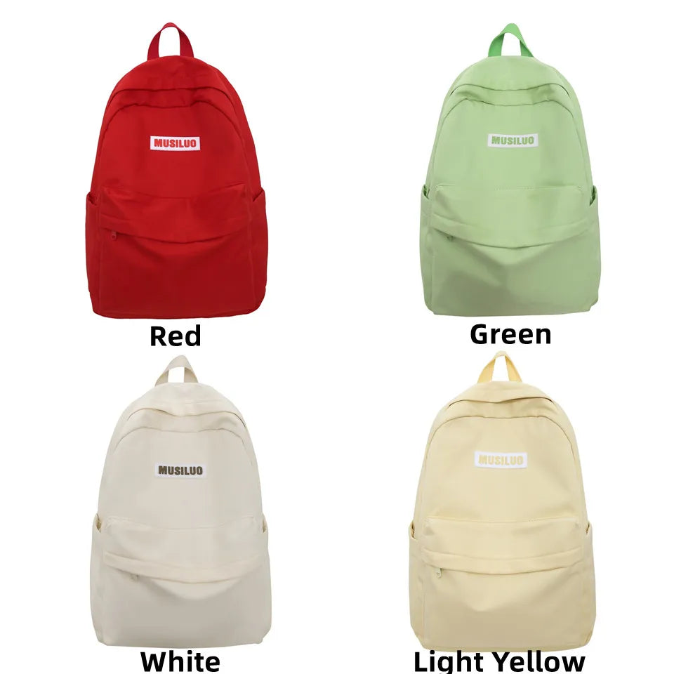 Solid Color Women Large Capacity Backpack Waterproof Nylon Female Schoolbag College Lady Laptop Backpacks Girl Travel Book Bags