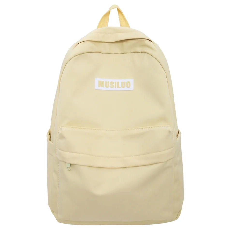 Solid Color Women Large Capacity Backpack Waterproof Nylon Female Schoolbag College Lady Laptop Backpacks Girl Travel Book Bags
