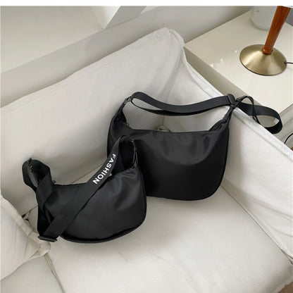 Solid Color Women's Portable Shoulder Bag Simple Female Padded Crossbody Bags Travel Purse Handbags Messenger Bag