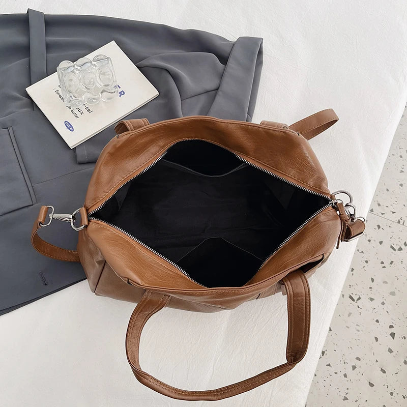 Solid Soft Leather Small Crossbody Bags for Women 2023 Fashion Simple Messenger Bag Designer Casual Shoulder Bag Sac A Main