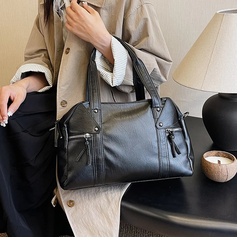 Solid Soft Leather Small Crossbody Bags for Women 2023 Fashion Simple Messenger Bag Designer Casual Shoulder Bag Sac A Main