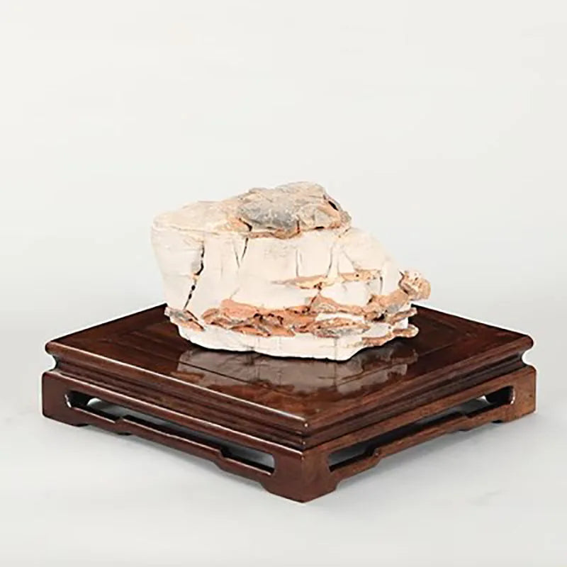 Solid Wood African Ebony Square Rectangular Ornament Vase, Teapot, Buddha Statue, Jade Head, Bonsai, Ming Style, Wooden Base