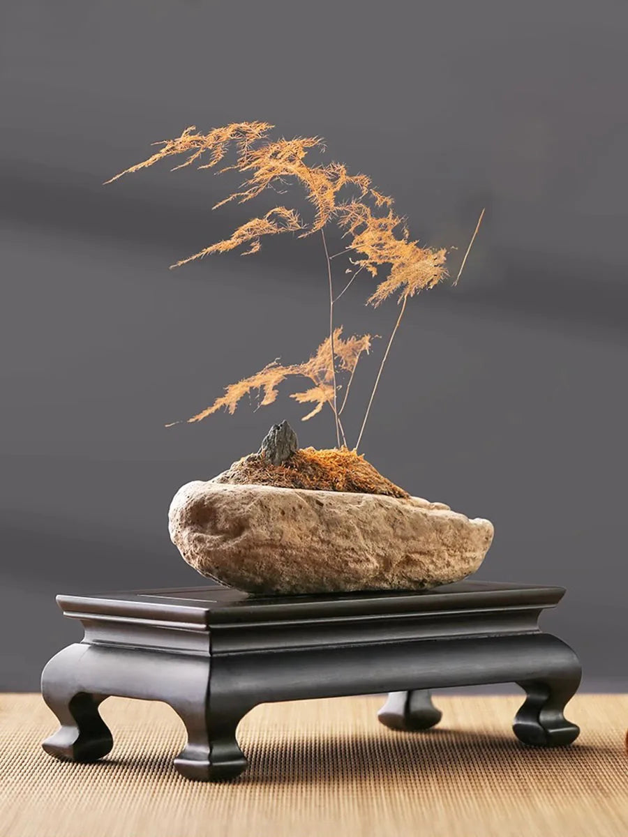 Solid Wood Base for Handicraft Display, Bonsai Bracket, Buddha Statue, Flower Pot, Natural Stone