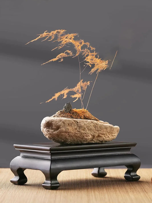 Solid Wood Base for Handicraft Display, Bonsai Bracket, Buddha Statue, Flower Pot, Natural Stone