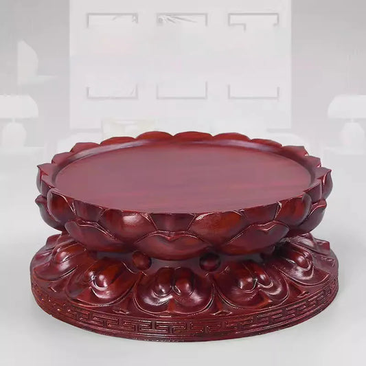 Solid Wood Bracket Decorations, Bonsai Vase, Flower Pot, Incense Burner, Buddha Statue, Wooden Rosewood Circular Base