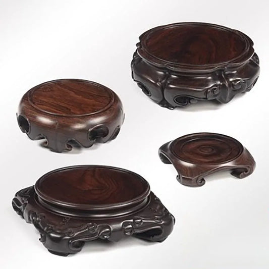 Solid Wood Bracket Decorations, Strange Stones, Tea Pot, Bonsai Vase, Flower Pot, incense burner, Buddha Statue, Circular Base