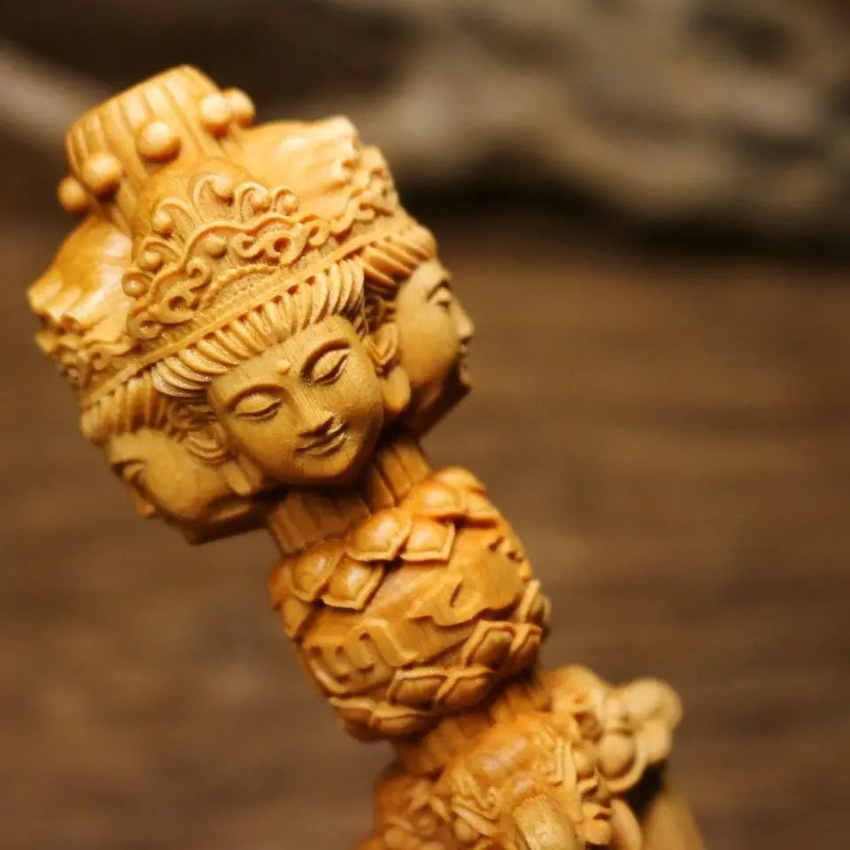 Solid Wood Carving Buddhist Vajra Small Pendant Buddhist tantric practice instruments  key backpack evil spirit pendant