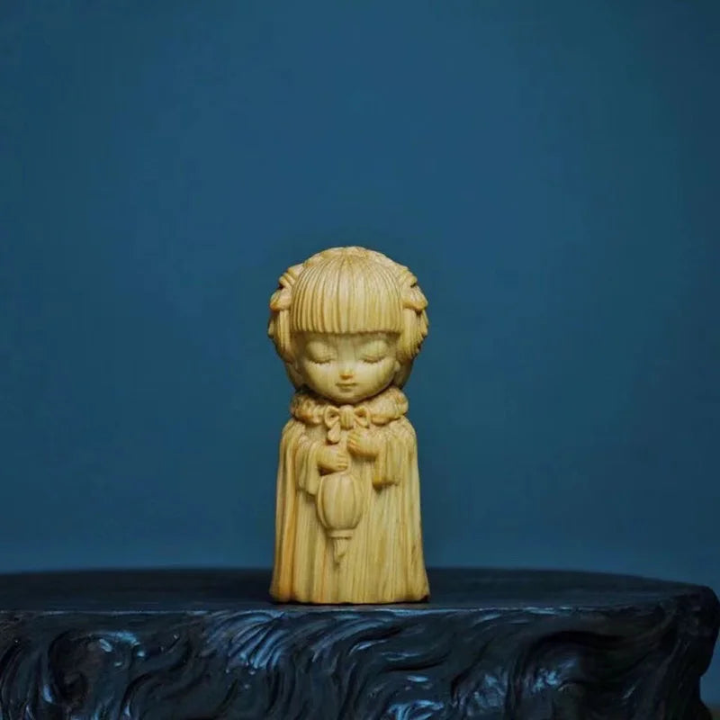 Solid Wood Carving  Jiangnan Four Beautiful women Decorative Figurine Hand-carved Home Room Office Car Decorations Accessories