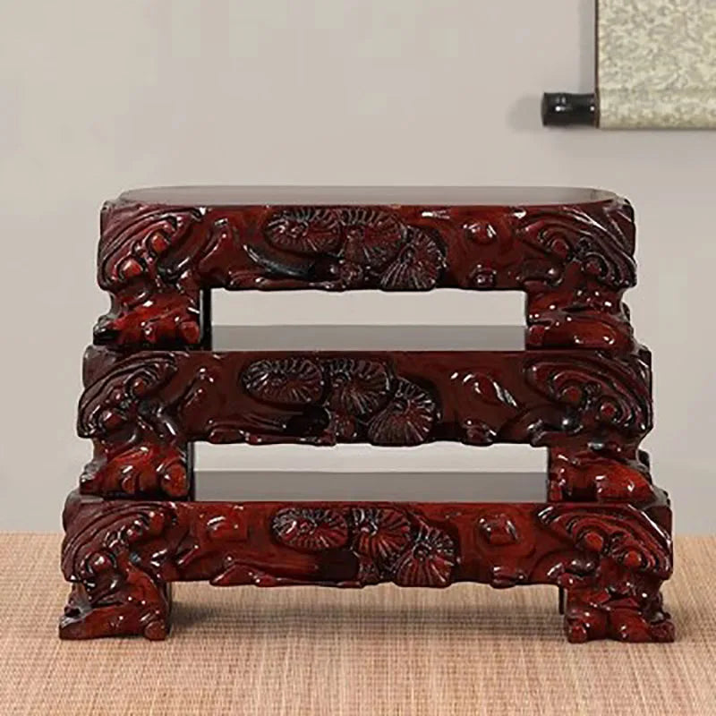 Solid Wood Oval Vase Base, Strange Stone Base, Decoration Shelf Mount, Taishan Stone, Lingbi, Buddha Bracket