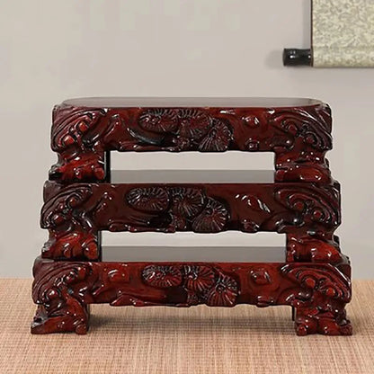 Solid Wood Oval Vase Base, Strange Stone Base, Decoration Shelf Mount, Taishan Stone, Lingbi, Buddha Bracket