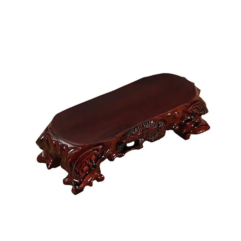 Solid Wood Oval Vase Base, Strange Stone Base, Decoration Shelf Mount, Taishan Stone, Lingbi, Buddha Bracket