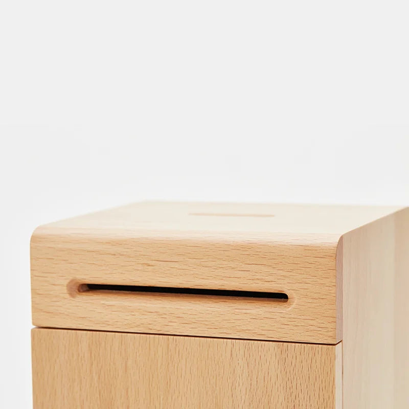 Solid Wood Piggy Bank Thickened Money-Saving Box With Lock  High Quality Durable Coins, Banknotes Decorative Cash Box