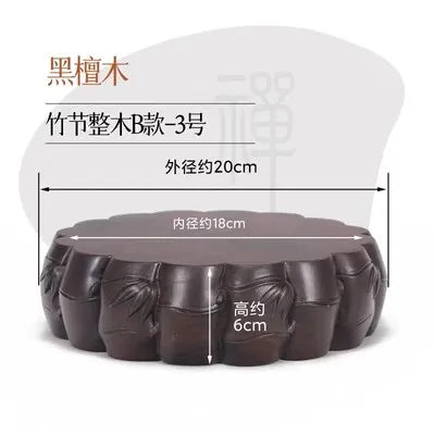 Solid Wood Root Carving Base, Circular Buddha Statue, Flower Vase, Bonsai Decoration Base, Fish Tank Bracket, 230927