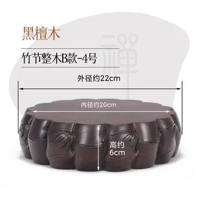 Solid Wood Root Carving Base, Circular Buddha Statue, Flower Vase, Bonsai Decoration Base, Fish Tank Bracket, 230927