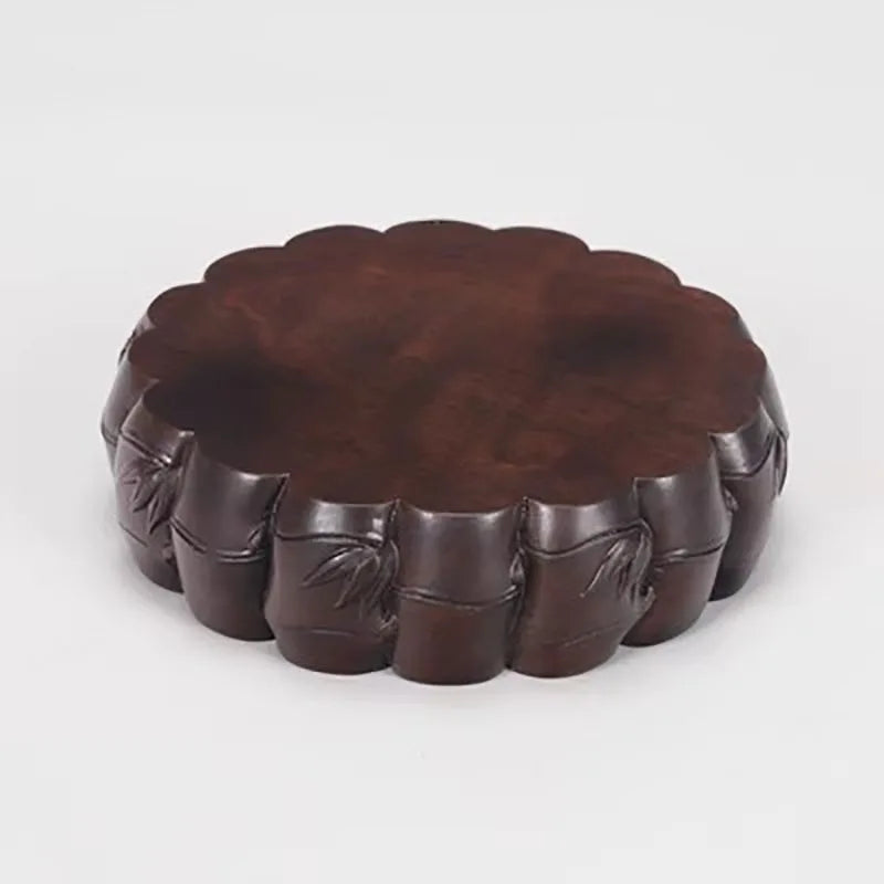 Solid Wood Root Carving Base, Circular Buddha Statue, Flower Vase, Bonsai Decoration Base, Fish Tank Bracket, 230927
