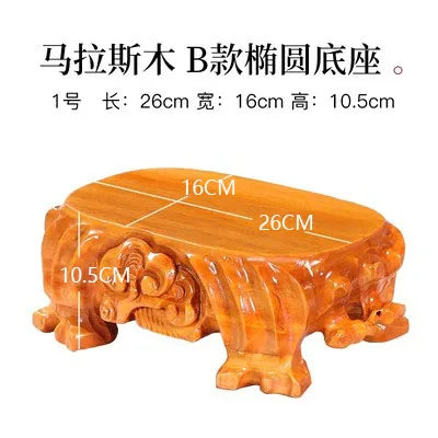 Solid Wood Root Carving Decoration Base, Vase, Bonsai Mount, Taishan Stone, Round Buddha Base, Bracket