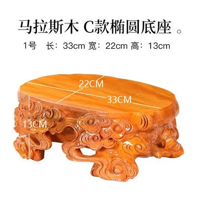 Solid Wood Root Carving Decoration Base, Vase, Bonsai Mount, Taishan Stone, Round Buddha Base, Bracket