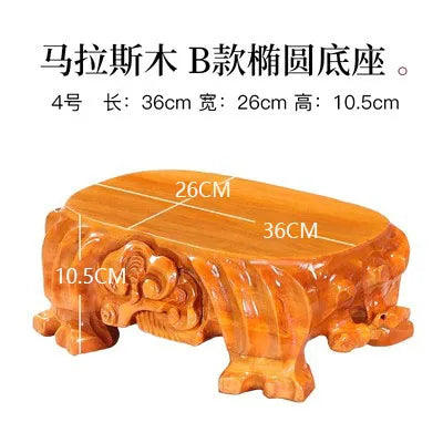 Solid Wood Root Carving Decoration Base, Vase, Bonsai Mount, Taishan Stone, Round Buddha Base, Bracket