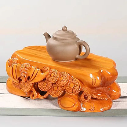 Solid Wood Root Carving Decoration Base, Vase, Bonsai Mount, Taishan Stone, Round Buddha Base, Bracket
