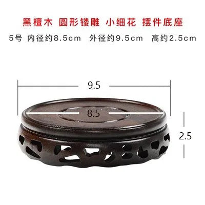 Solid Wood Round Vase Base, Ornamental Handicraft, Incense Burner, Tea Pot, Bonsai, Aquarium, strange Stone, Decoration