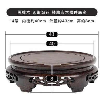 Solid Wood Round Vase Base, Ornamental Handicraft, Incense Burner, Tea Pot, Bonsai, Aquarium, strange Stone, Decoration