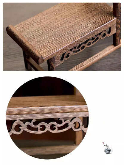 Solid Wood Tea Cup Rack, Mahogany Desktop Storage Rack, New Chinese Tea Pot and Tea Set Display Rack