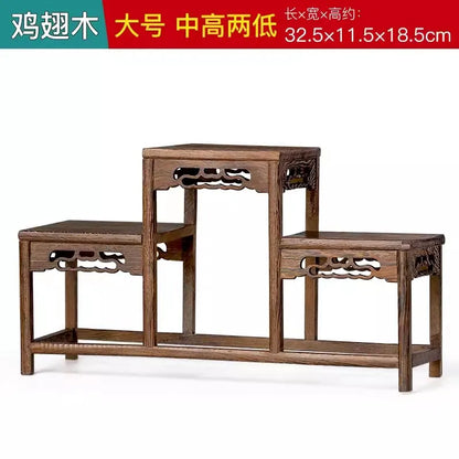 Solid Wood Tea Cup Rack, Mahogany Desktop Storage Rack, New Chinese Tea Pot and Tea Set Display Rack