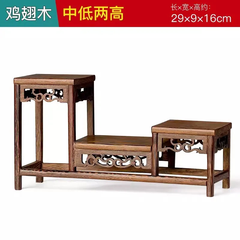 Solid Wood Tea Cup Rack, Mahogany Desktop Storage Rack, New Chinese Tea Pot and Tea Set Display Rack