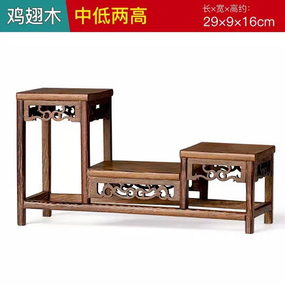 Solid Wood Tea Cup Rack, Mahogany Desktop Storage Rack, New Chinese Tea Pot and Tea Set Display Rack