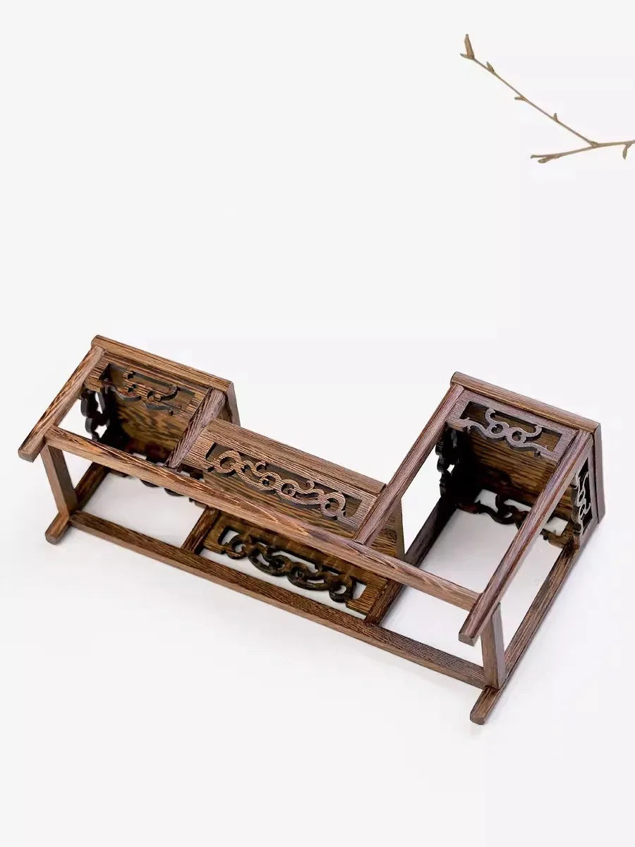 Solid Wood Tea Cup Rack, Mahogany Desktop Storage Rack, New Chinese Tea Pot and Tea Set Display Rack