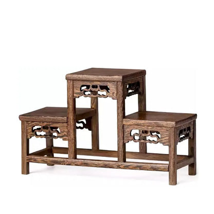 Solid Wood Tea Cup Rack, Mahogany Desktop Storage Rack, New Chinese Tea Pot and Tea Set Display Rack