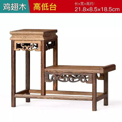 Solid Wood Tea Cup Rack, Mahogany Desktop Storage Rack, New Chinese Tea Pot and Tea Set Display Rack