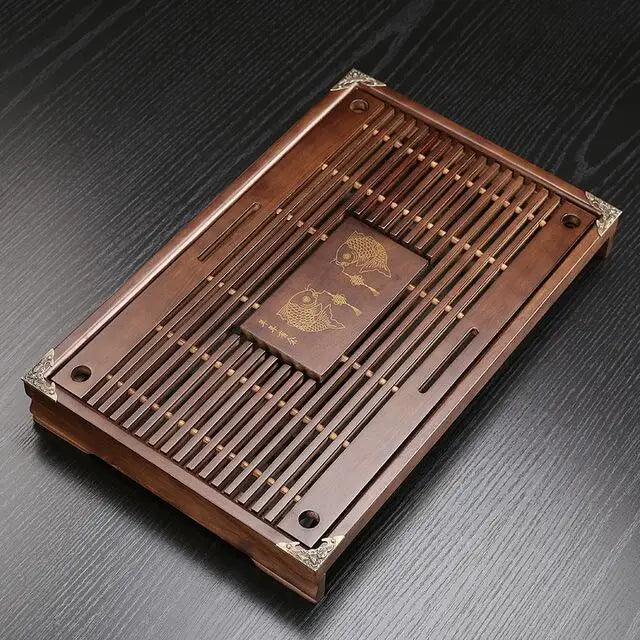 Solid Wood Tea Tray Drainage Water Storage Kung Fu Tea Set Drawer Tea Board Table Chinese Tea Ceremony Tools