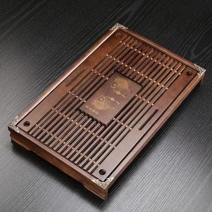 Solid Wood Tea Tray Drainage Water Storage Kung Fu Tea Set Drawer Tea Board Table Chinese Tea Ceremony Tools