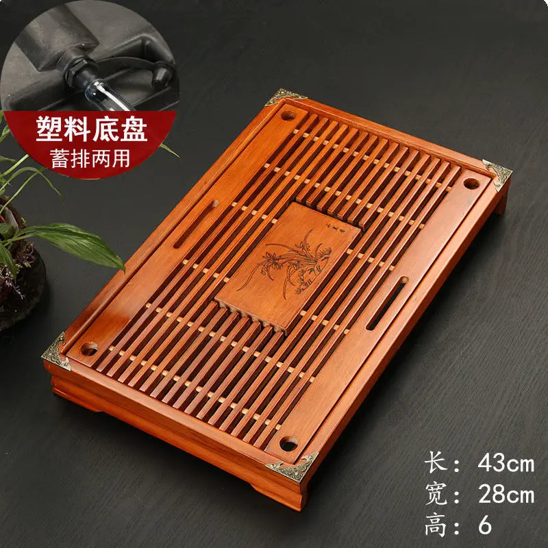 Solid Wood Tea Tray Drainage Water Storage Kung Fu Tea Set Drawer Tea Board Table Chinese Tea Ceremony Tools
