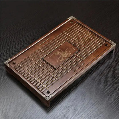Solid Wood Tea Tray Drainage Water Storage Kung Fu Tea Set Drawer Tea Board Table Chinese Tea Ceremony Tools